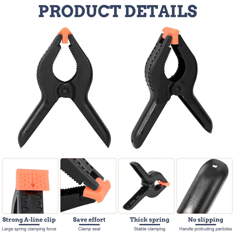 12 Pcs Spring Clamps Heavy Duty ClampsQuick Grip, 6 Inch