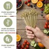 100 Pcs Bamboo Cocktail Sticks, Natural Bamboo Skewers with Looped
