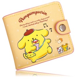 Roffatide Cartoon Pompom Purin Wallets Women Faux Leather Bi-fold Travel Wallet Coin Pouch Wallets Slim Single Fold Wallet