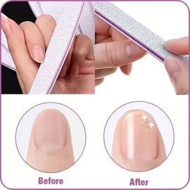 10 limas de uñas de grano 100/180, tableros de esmeril para uñas, limas de uñas de doble cara, limas de uñas para acrílico, gel y manicura de uñas nat