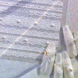 trekko Nail Seal, Lace, Parts, Seal, Pearl, Wedding, Bridal, Cute