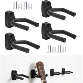 4 Piezas Soporte Para Guitarra Pared, Soporte Guitarra Pared Para Instrumentos Musicales, Diseño Compacto Para Ahorro De Espacio, Material Pa66 Duradero, Ideal Para Músicos Y Estudiantes