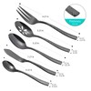 Flatasy Flatware Set Black Hammered 45 Pieces Stainless Steel Cutlery