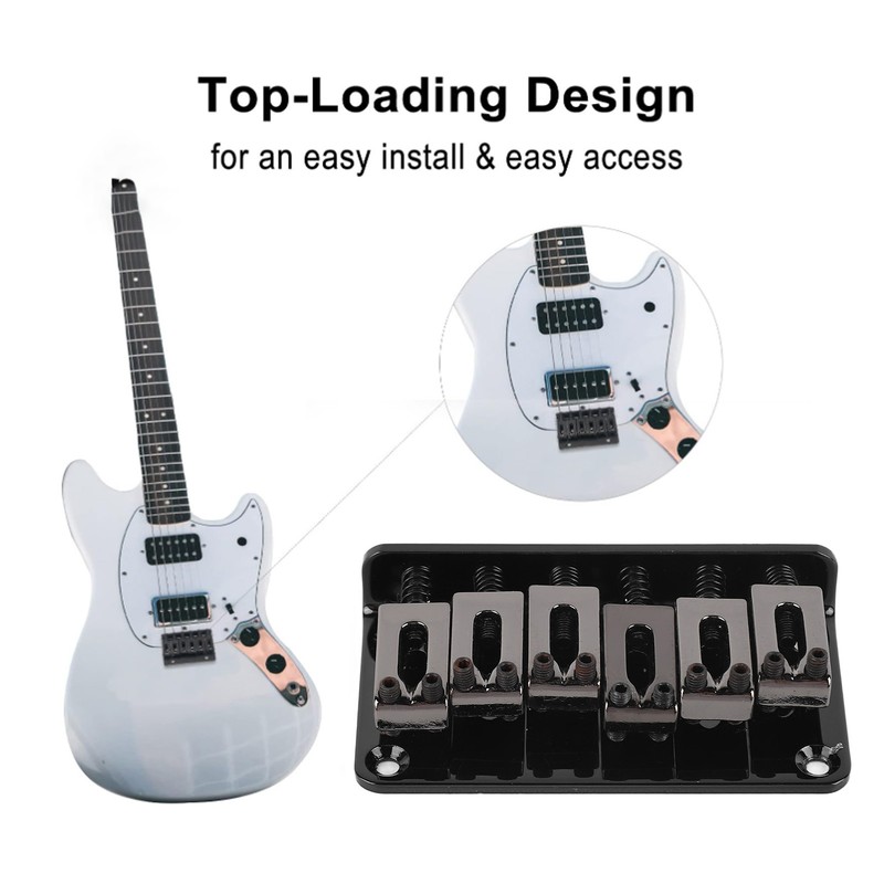 6 String Guitar Bridge Replacement Zinc Alloy Electric Guitar Saddle