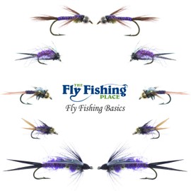 The Fly Fishing Place Basics Collection - Bead Head Purple Nymph Assortment - 10 Wet Flies - 5 Patterns - Hook Sizes 12, 14, 16