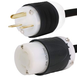 NEMA 6-15P to L14-20R Plug Adapter - 1 Foot, 15A/250V, 14 AWG - Iron Box # IBX-5179-01