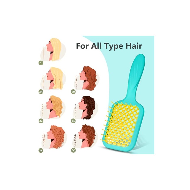 SHINLEA Cepillo para el pelo sin tirones, para cabello húmedo