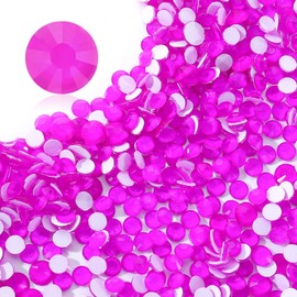 Meibite Neon Purple Flatback Rhinestones, Glass Rhinestones for Nail Art and Craft, Glue Fix, Loose Crystal Gemstones(Neon Purple, SS10, 1440pcs, 2.7-2.8mm)