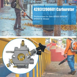 42831200601 BR800 Carburetor Replacement for Stihl BR800 BR800X BR800CE Blower with 4180-141-0300 Air Filter Kit