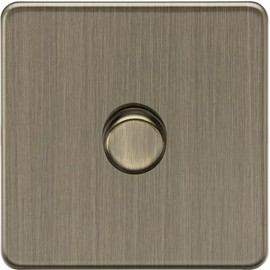 Knightsbridge 1G 2-way 10-200W (5-150W LED) Intelligent dimmer - Antique Brass