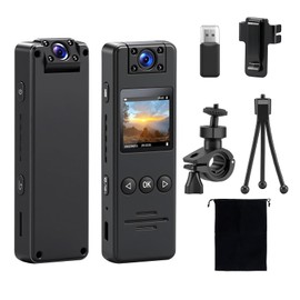 Feelhap Bodycam, 1080P HD & 120° Wide Angle Mini Camera, Small Camera, Body Cam with 180° Rotating Lens, Bicycle Camera, Sports Camera with Automatic Night Vision & Motion Detection