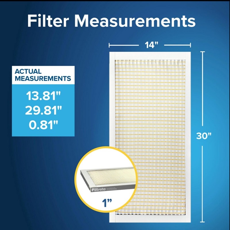 Filtrete 14x30x1 Air Filter, MPR 300, MERV 5, Clean Living