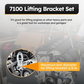 7100 Lifting Bracket Set, 5500 lb Capacity,Engine Lift Bracket, Engine Support bar, for Lifting Slings and Load Levelers, Lifting Bracket Set,Capacity Lifting Bracket,Withstand 5500 pounds (set of 4)