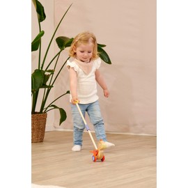 Eichhorn 100005471 - Schiebefigur Ente mit Soundfunktion, Grifflänge 48 cm, geräuschlose Silikonräder, aus 100% FSC zertifiziertem Buchenholz, ab 1 Jahr