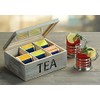 Kesper Paulonia Wood Tea Box, Grey, 21.7 x 16 x