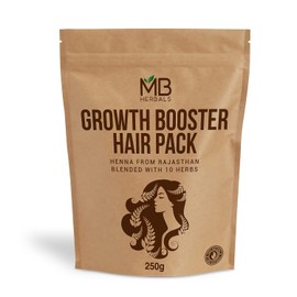 MB Herbals Mascarilla Capilar Para Estimular El Crecimiento | Mezcla De Henna, Shikakai, Amla, Brahmi, Bhringraj, Aloe Vera, Neem, Hibisco, Hojas De Curry, Fenogreco Y Kachri En Polvo Para El Crecimie