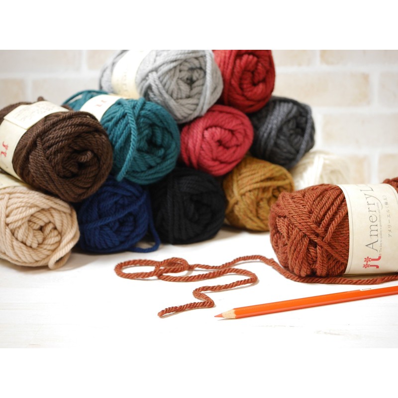 Hamanaka Amelie L Wool Yarn Extra Thick Col.112 Gray Type