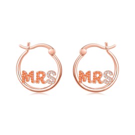 Mrs Earrings Sterling Silver Mrs Earrings for Bride Bachelorette Bride Jewelry for Women
