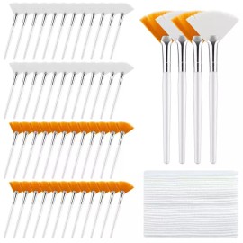 Sangpum Sangse Seekjeom Chamjo 일회용 페이스 타월이 포함된 Kifmurase 100PCS 팬 브러시 페이셜 어플리케이터 울트라 소프트 메이크업 Kifmurase 100PCS Fan Brush Facial Applicator with Disposable Face Towels Ultra Soft Makeup