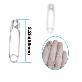 80Pcs Extra Large Safety Pins 2.2 inch (55mm) -Heavy Duty Large Safety Pins, Stainless Steel Safety Pins for Sewing,Baby Clothing, Diapers,Laundry,Decorations.