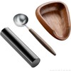Coffee Bean Sabeli Wood Set:Bean Bowl,Spray Bottle,Measuring Spoon for Milk
