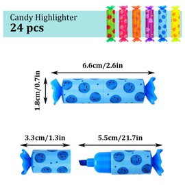 MOSTEDE Candy Shape Highlighter Set 24 Pieces Funny Mini Highlighter Stationery Cute Kawaii Highlighter Marker 6 Colours Mini Highlighter Pen Set for Children Gifts Party School