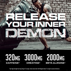 Pre Workout Demon - Advanced Pre-Workout Energy Powder with Creatine, Caffeine, Beta-Alanine & Glutamine, Tropical Twist, 360g - 40 Servings