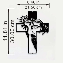 Metal Cross Wall Art, 1 Count Iron Wall Art Decoration, Cross Wall Decoration for Home Living Room School Office - Color: Black, Size: one-size