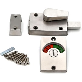 Latch Indicating Lock, Vacant Occupied Bathroom Lock Zinc Alloy Door Privacy Lock with Indicator, Lock Indicator Bolt Vacant/Engaged Bathroom WC Public Restroom Toilet Partition Door Lock Latch