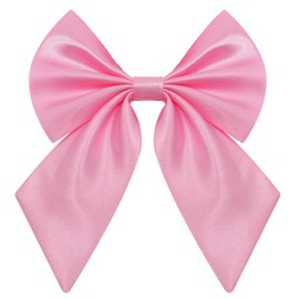 GHTIYLP Bow Tie for Women Pre-tied Adjustable Womens Bow Tie, Solid Color Bowtie for Women School Uniform Work Party (Pink)