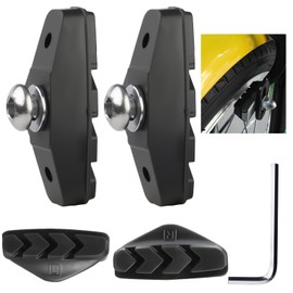 2 Pairs Road Brake Pads 50mm V Brake Pads with Installation Tool Bike Caliper Brake Blocks Universal Bicycle Brakes Rubber Blocks for Road Mountain Bikes Black