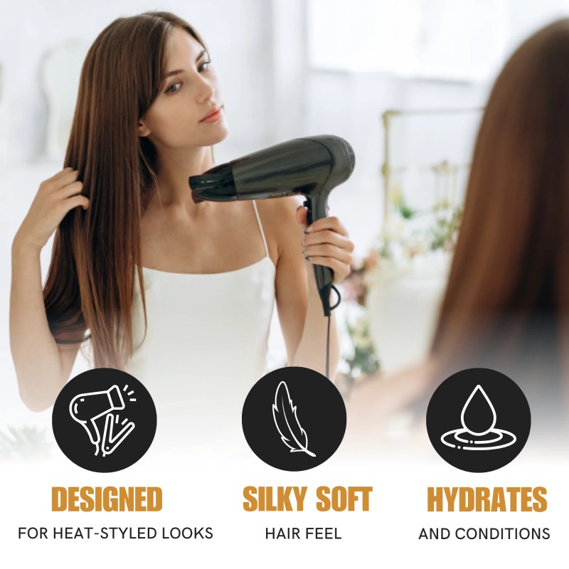 Nelly Gold 24K Thermal Spray – 6.76 oz, Heat Styling