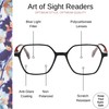 OPTIMUM OPTICAL Blue Light Filtering Scratch-Resistant Lens Geometric Frame Magnifying