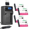 Kastar 4-Pack NP-FT1 Battery and LCD AC Charger Compatible with