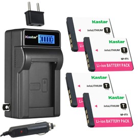 Kastar 4-Pack NP-FT1 Battery and LCD AC Charger Compatible with Sony NP-FT1, Type T Battery, Sony C-CS3, BC-TR1 Charger, Sony DSC-L1 DSC-M1 DSC-M2 DSC-T1 DSC-T3 DSC-T5 DSC-T9 DSC-T10 DSC-T11 DSC-T33