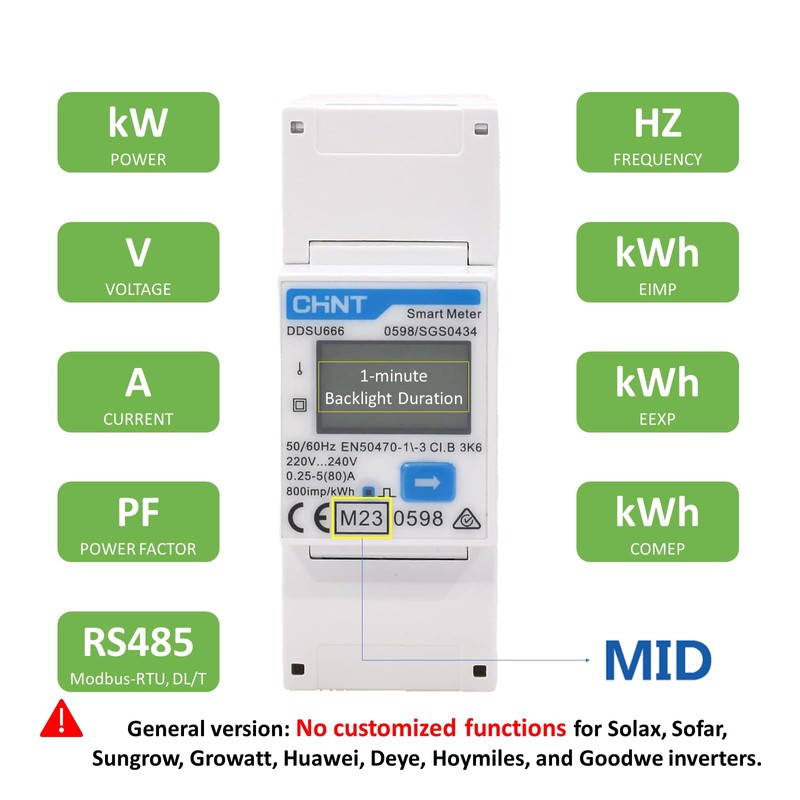 CHINT DDSU666 Single-Phase DIN35 mm Electronic Intelligent Energy Meter Electricity