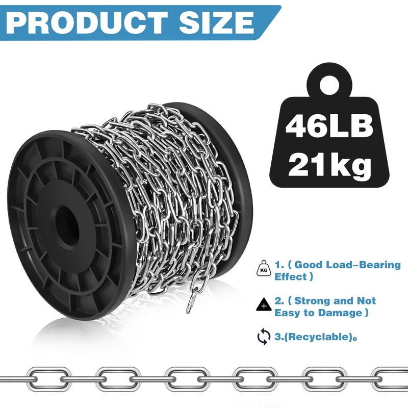 Stainless Steel Chain Chain Tool, 50ft Stainless Steel Chain Hanging