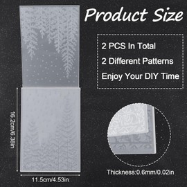 HICOHAND 3D-Kunststoff-Prägeschablonen, 2 Stück, Kiefernbaum und Blumenblatt, Hintergrund, Kunststoff-Prägeschablonen für Kartenherstellung, Bastelwerkzeuge, Scrapbooking, Papieralbum-Zubehör
