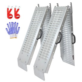 BEJONI 66" Folding Truck Ramps, 880 Lbs Capacity Steel Loading Ramps for Pickup Trucks, Foldable Ramp for Lawn Mower, Motorcycle, Dirt Bike, ATV, UTV, Trailer, 2-Pack