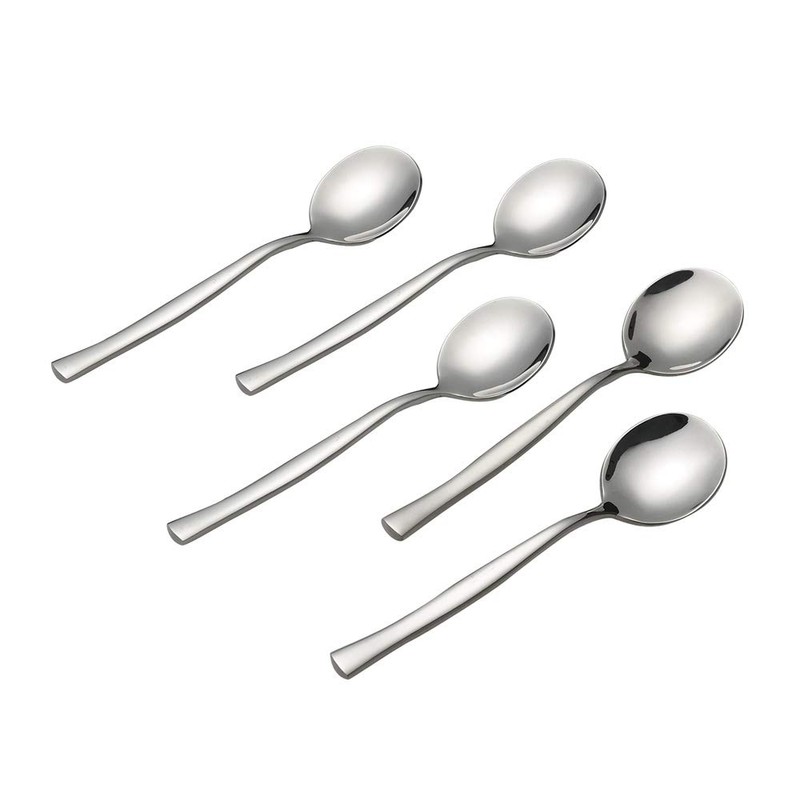 Xowine 12-Piece Stainless Steel Round Spoon, Soup Spoon