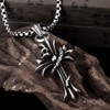 Rockyu Popular Brand Necklace for Men, Popular Cross Stainless Steel