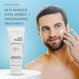 Aesthe Qi O Masque - Vital Energy - Natural Chinese Herbal Mask - Antioxidant-Rich Botanicals - Smooth & Detoxify Damaged, Combination or Oily Skin - Gynostemma, Ginseng, Fruit Extracts - 4.2 fl oz