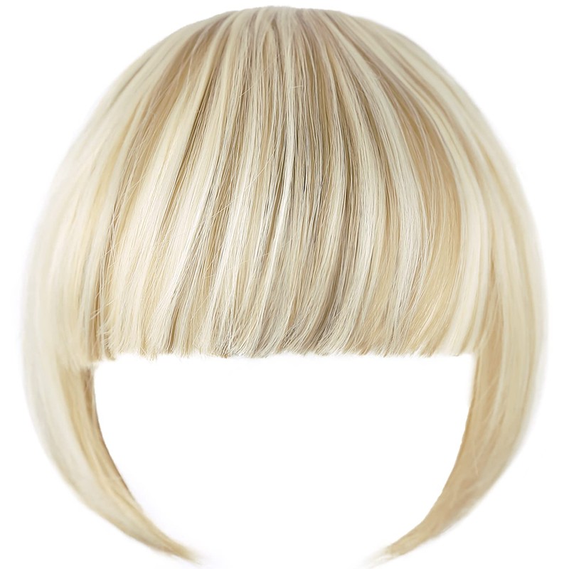 XRACEPHOL Blonde Bangs Clip in Thick Natural Full Front Neat