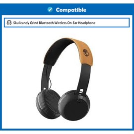 DowiTech Breathable Replacement Earpads Cushion Compatible with Skullcandy Grind Bluetooth Wireless On-Ear Headphone Ear Pads with Mesh Fabric/Punched Protein Leather and Memory Foam