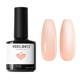 modelones Gel Nail Polish, 1 Pcs 15ml Transparent Jelly Neutral Gel Polish Set 2022 Popular Sheer Nude Color Nail Gel Polish Kit, Soak Off LED Salon DIY at Home Gel Nail Manicure Gift for Women Girls