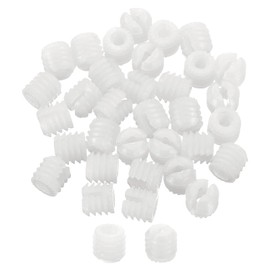 sourcing map 200Pcs 0.35"x0.34" Hinge Dowels, Plastic Dowel Insert with Threaded for Cabinet Door Hinges Furniture Connections, White