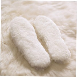 TOVINANNA 2 Pairs Wool Insole Extra Thick Insoles Warmers Shoes Sheepskin Insoles Thermal Insoles Inner Soles Sole Inserts Wool Shoe Inserts Socks Comfortable Shoe Insoles Lambswool Beige