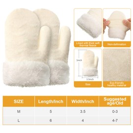 Winter Hat and Mitten Set Fleece Lined Knit Kids Earflap Hat Warm Fleece Gloves