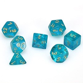 Chessex CHX27486 Dice-Borealis Teal/Gold Set