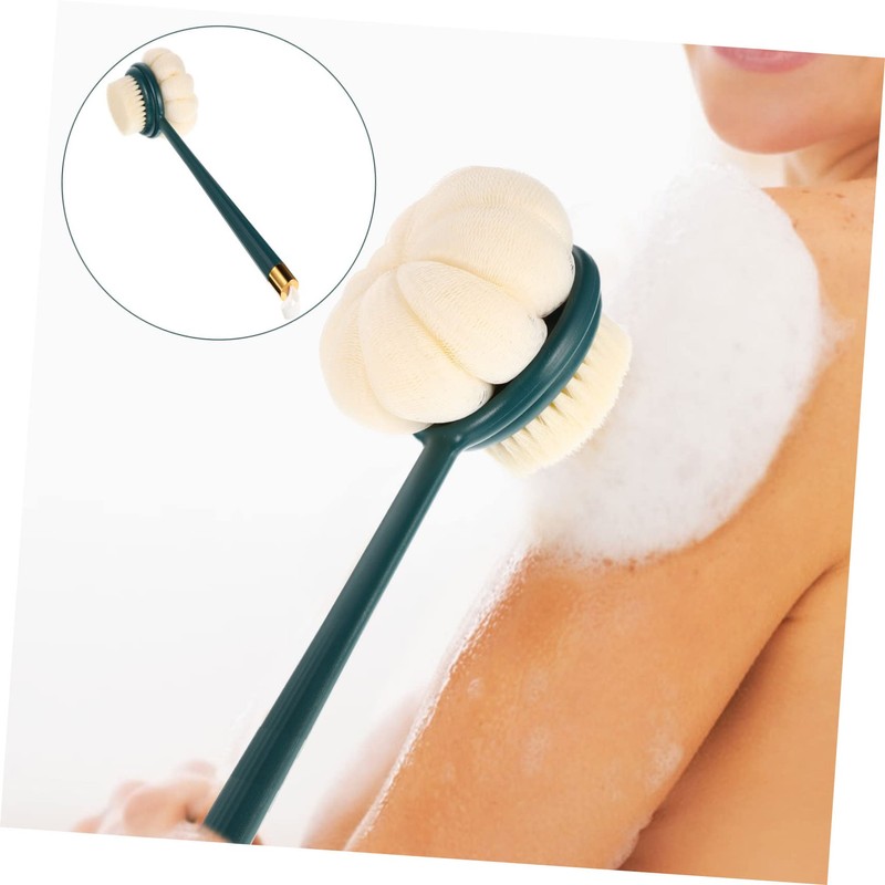 COLLBATH Dual-sided Soft Bristle Bath Brush with Handle Back Scrubber